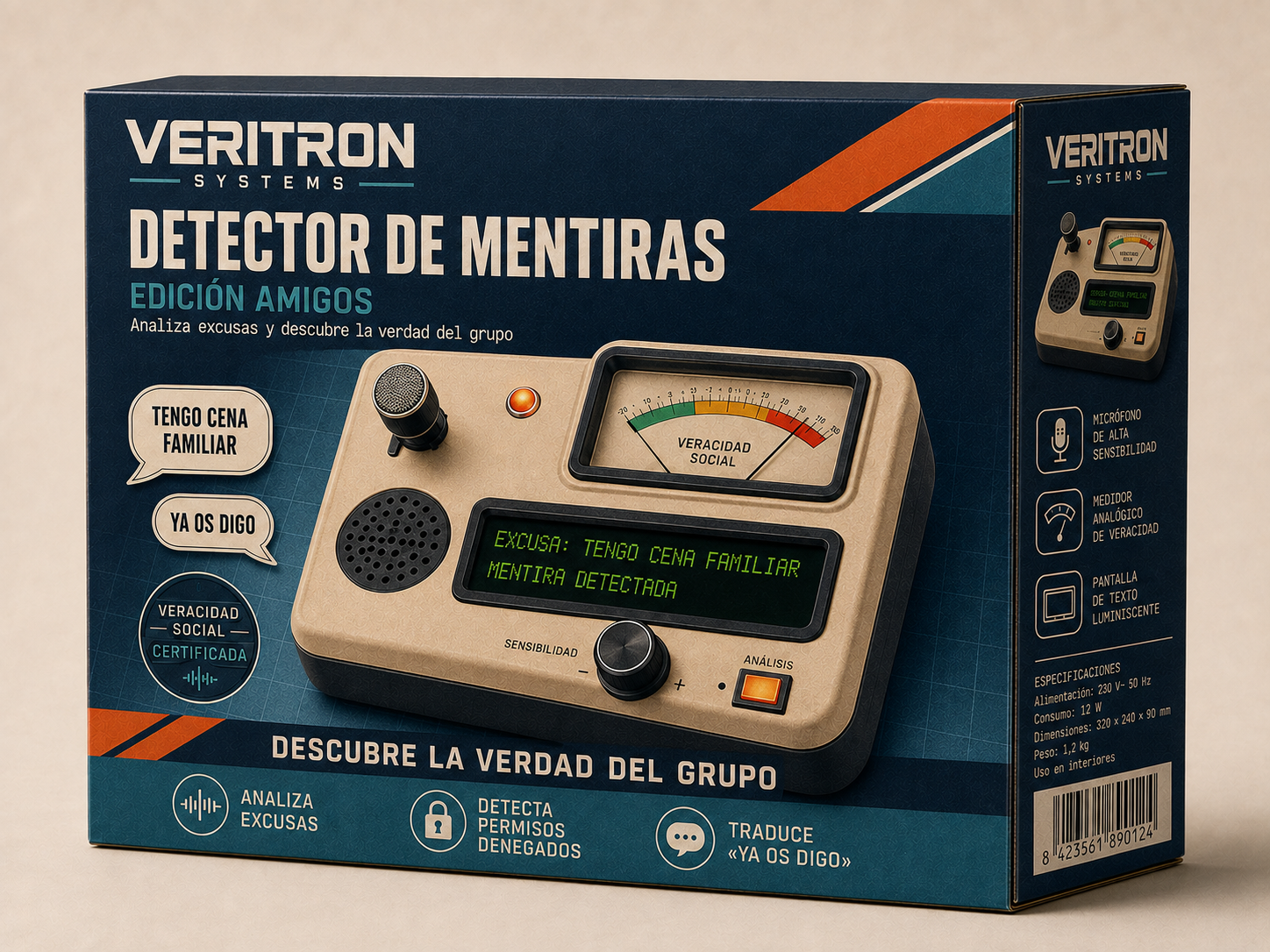 Caja de broma Cajondeo: Detector de mentiras Edición amigos